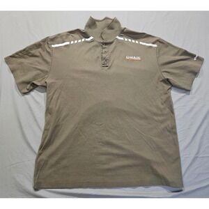 U-Haul Polo Shirt Mens 2XL Brown Excellent Embroidered Logo Workwear Reflective
